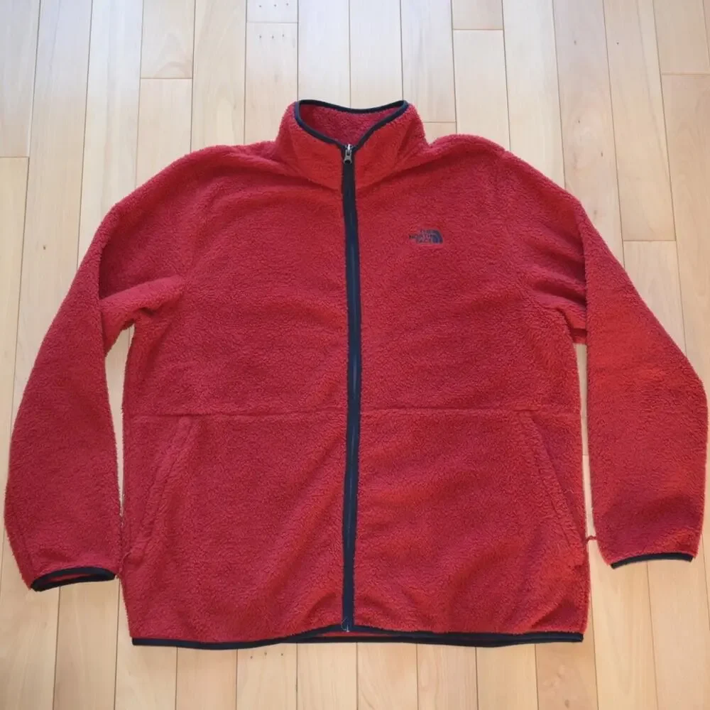 North Face Sherpa Fleece Jacket Red Size XXL